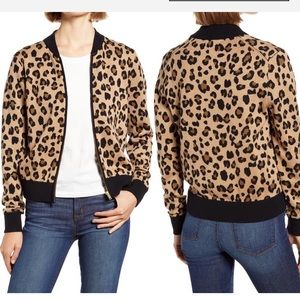 J.crew leopard sweater bomb jacket